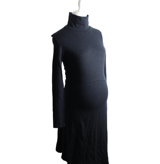 A Black Nursing Dresses from Seraphine in size S for maternity. (Front View)