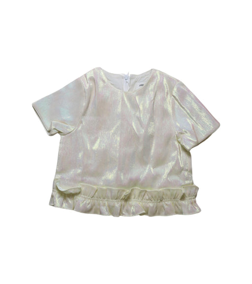 A Ivory Short Sleeve Tops from little Mo & Co. in size 6T for girl. (Front View)