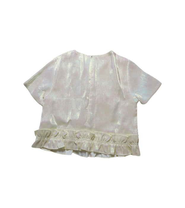 A Ivory Short Sleeve Tops from little Mo & Co. in size 6T for girl. (Back View)
