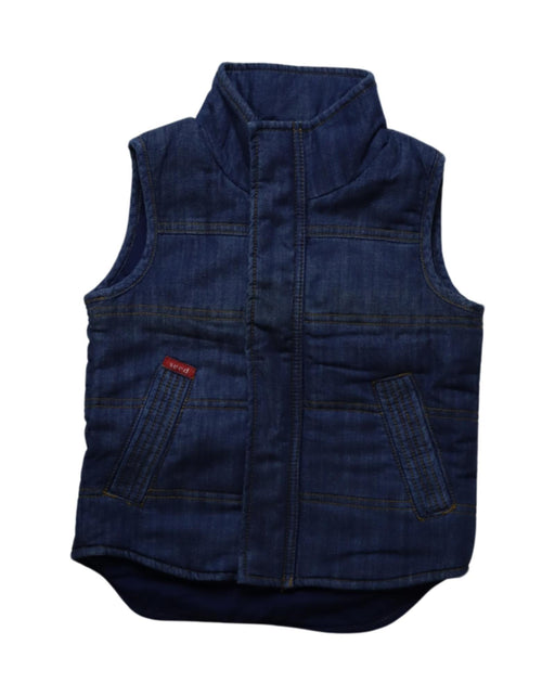 A Navy Vests from Seed in size 4T for girl. (Front View)