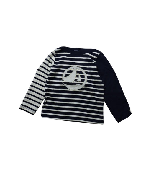 A Black Long Sleeve T Shirts from Petit Bateau in size 4T for girl. (Front View)