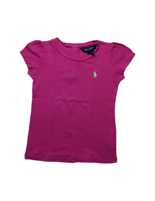 A Pink Short Sleeve T Shirts from Ralph Lauren in size 18-24M for girl. (Front View)