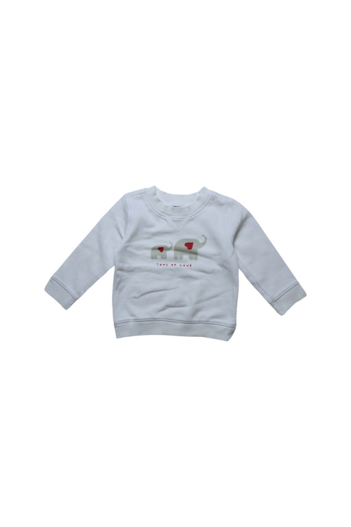 A White Crewneck Sweatshirts from Janie & Jack in size 12-18M for girl. (Front View)