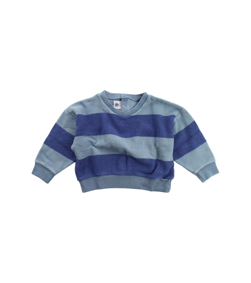 A Blue Crewneck Sweatshirts from Petit Bateau in size 12-18M for boy. (Front View)