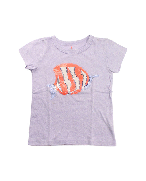 A Purple Short Sleeve T Shirts from Crewcuts in size 4T for girl. (Front View)