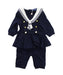 A Blue Long Sleeve Jumpsuits from Nicholas & Bears in size 0-3M for girl. (Front View)