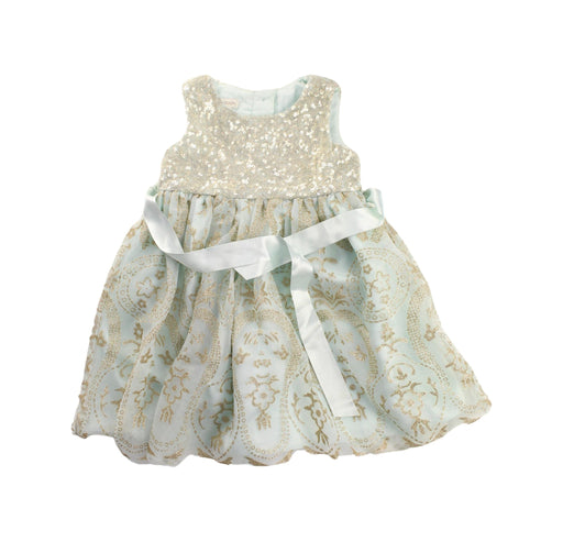A Green Sleeveless Dresses from Monsoon in size 6-12M for girl. (Front View)