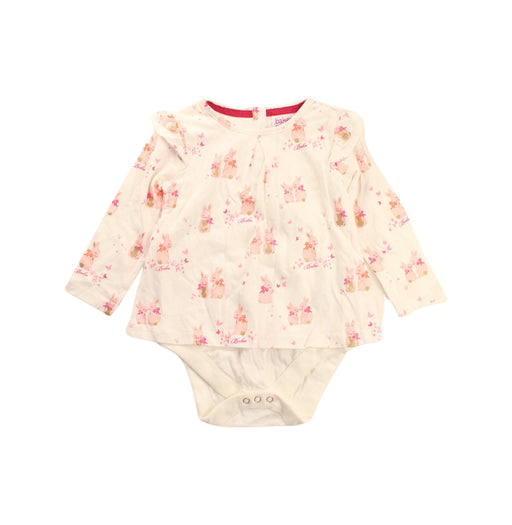 A White Long Sleeve Bodysuits from Baker by Ted Baker in size 6-12M for girl. (Front View)