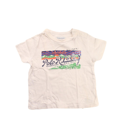 A White Short Sleeve T Shirts from Ralph Lauren in size 6-12M for boy. (Front View)