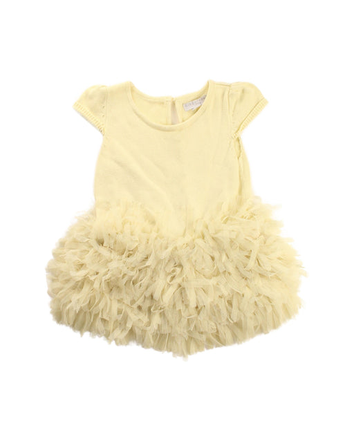 A Yellow Short Sleeve Dresses from Gingersnaps in size 6-12M for girl. (Front View)