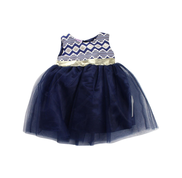 A Blue Sleeveless Dresses from Blueberi Boulevard in size 6-12M for girl. (Front View)