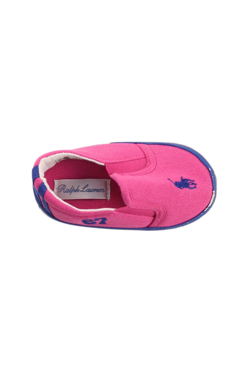 A Pink Slip Ons from Ralph Lauren in size 12-18M for girl. (Front View)