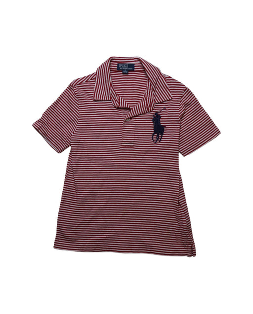 A Red Short Sleeve Polos from Polo Ralph Lauren in size 6T for girl. (Front View)