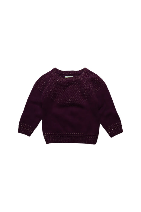 A Burgundy Knit Sweaters from Vertbaudet in size 2T for girl. (Front View)