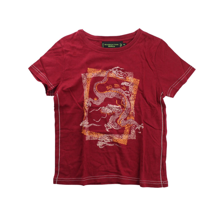 A Red Short Sleeve T Shirts from Shanghai Tang in size 6T for girl. (Front View)