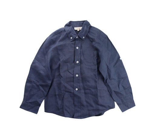 A Blue Long Sleeve Shirts from Seed in size 5T for boy. (Front View)