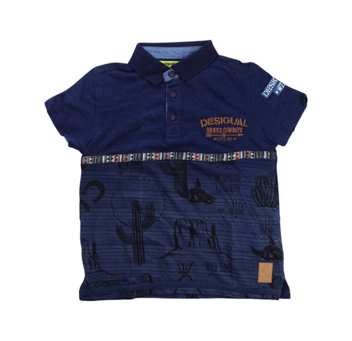 A Blue Short Sleeve Polos from Desigual in size 5T for boy. (Front View)