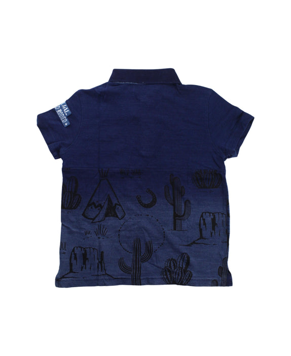 A Blue Short Sleeve Polos from Desigual in size 5T for boy. (Back View)