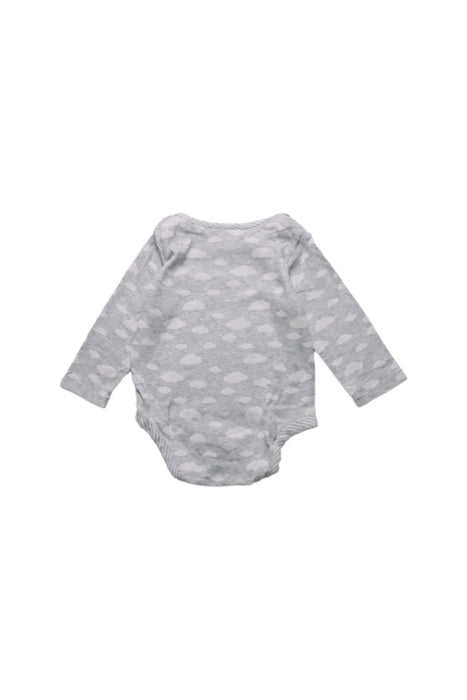 A Grey Long Sleeve Bodysuits from The Little White Company in size 3-6M for neutral. (Back View)