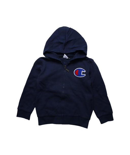 A Navy Zippered Sweatshirts from Champion in size 7Y for neutral. (Front View)