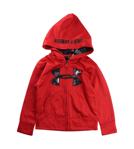 A Red Zippered Sweatshirts from Under Armour in size 4T for boy. (Front View)