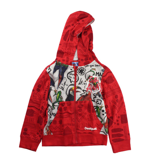 A Red Zippered Sweatshirts from Desigual in size 3T for boy. (Front View)