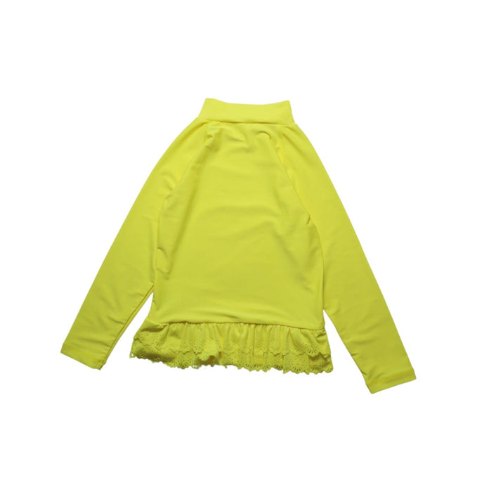A Yellow Rash Guards from Seed in size 6T for girl. (Back View)