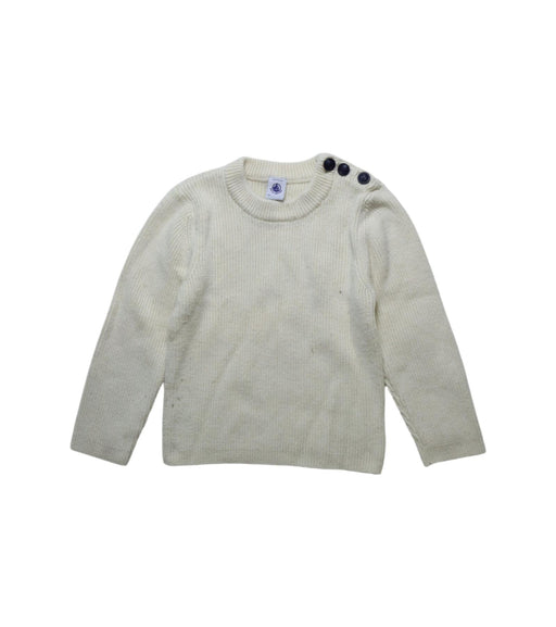 A Ivory Knit Sweaters from Petit Bateau in size 6T for girl. (Front View)