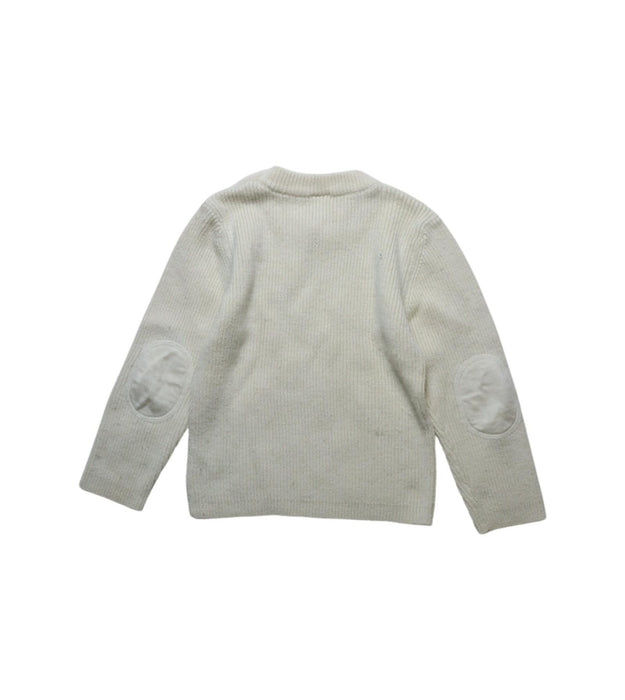 A Ivory Knit Sweaters from Petit Bateau in size 6T for girl. (Back View)