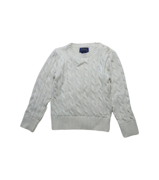 A White Knit Sweaters from Polo Ralph Lauren in size 4T for girl. (Front View)