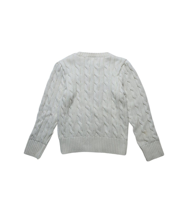 A White Knit Sweaters from Polo Ralph Lauren in size 4T for girl. (Back View)