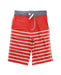 A Red Shorts from Boden in size 4T for boy. (Front View)