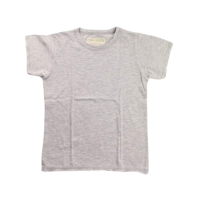 A Grey Short Sleeve T Shirts from Mini Mioche in size 6T for boy. (Front View)