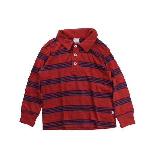 A Blue Long Sleeve Polos from City Threads in size 4T for boy. (Front View)