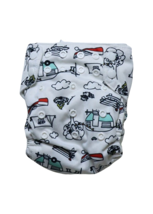 A Multicolour Cloth Diapers from Thirsties in size O/S for boy. (Back View)