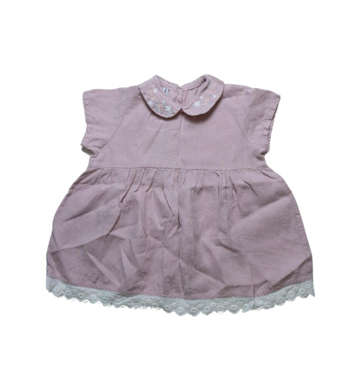 A Pink Short Sleeve Dresses from Bebe Organic in size 6-12M for girl. (Front View)