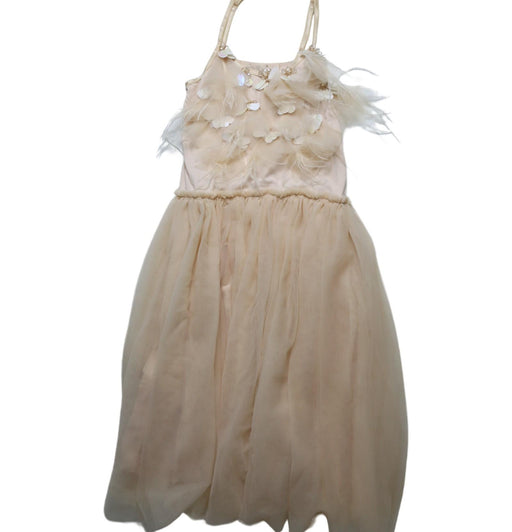 A Beige Sleeveless Dresses from Tutu Du Monde in size 10Y for girl. (Front View)