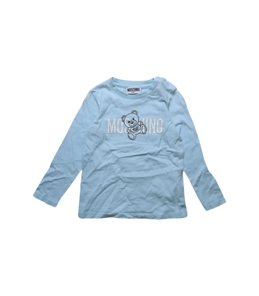 A Blue Long Sleeve T Shirts from Moschino in size 2T for boy. (Front View)
