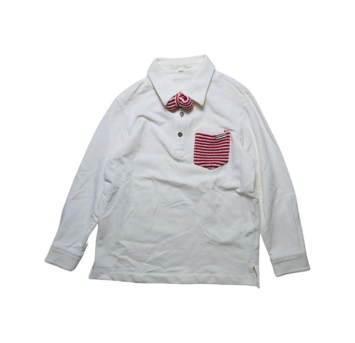A White Long Sleeve Polos from Nicholas & Bears in size 8Y for boy. (Front View)