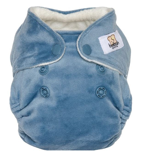 A Blue Cloth Diapers from GroVia in size Newborn for neutral. (Front View)
