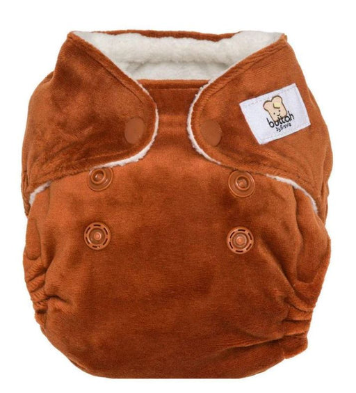 A Brown Cloth Diapers from GroVia in size Newborn for neutral. (Front View)