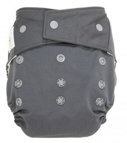 A Grey Cloth Diapers from GroVia in size O/S for neutral. (Front View)