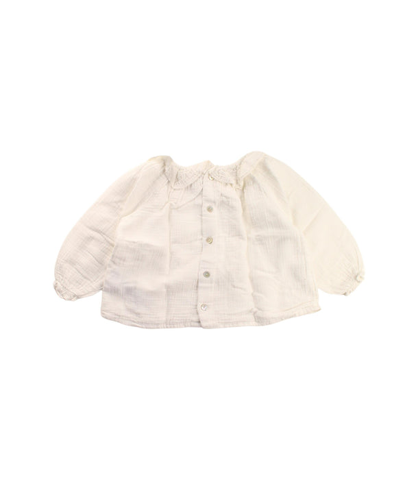 A White Long Sleeve Tops from Bonton in size 2T for girl. (Back View)
