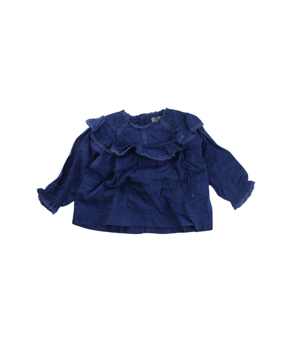 A Blue Long Sleeve Tops from Bonton in size 12-18M for girl. (Front View)