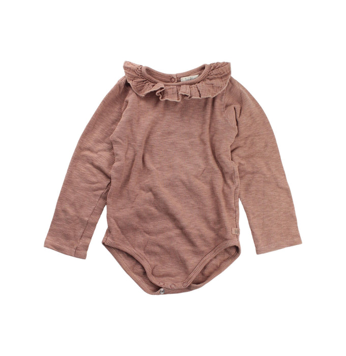 A Brown Long Sleeve Bodysuits from Buho in size 2T for girl. (Front View)