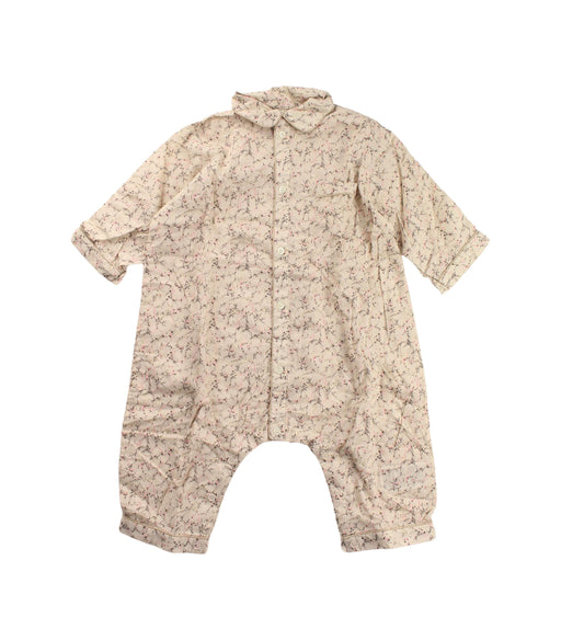 A Beige Long Sleeve Jumpsuits from Bonpoint in size 6-12M for neutral. (Front View)