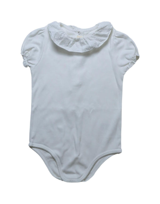 A White Short Sleeve Bodysuits from Nanos in size 3T for girl. (Front View)
