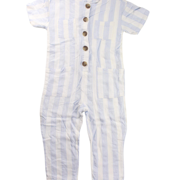 A Blue Short Sleeve Jumpsuits from Seed in size 4T for neutral. (Front View)