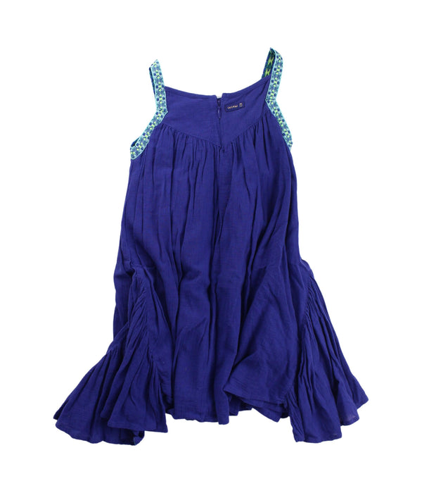 A Blue Sleeveless Dresses from Catimini in size 3T for girl. (Back View)