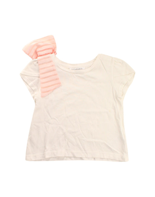 A White Short Sleeve Tops from Charabia in size 3T for girl. (Front View)